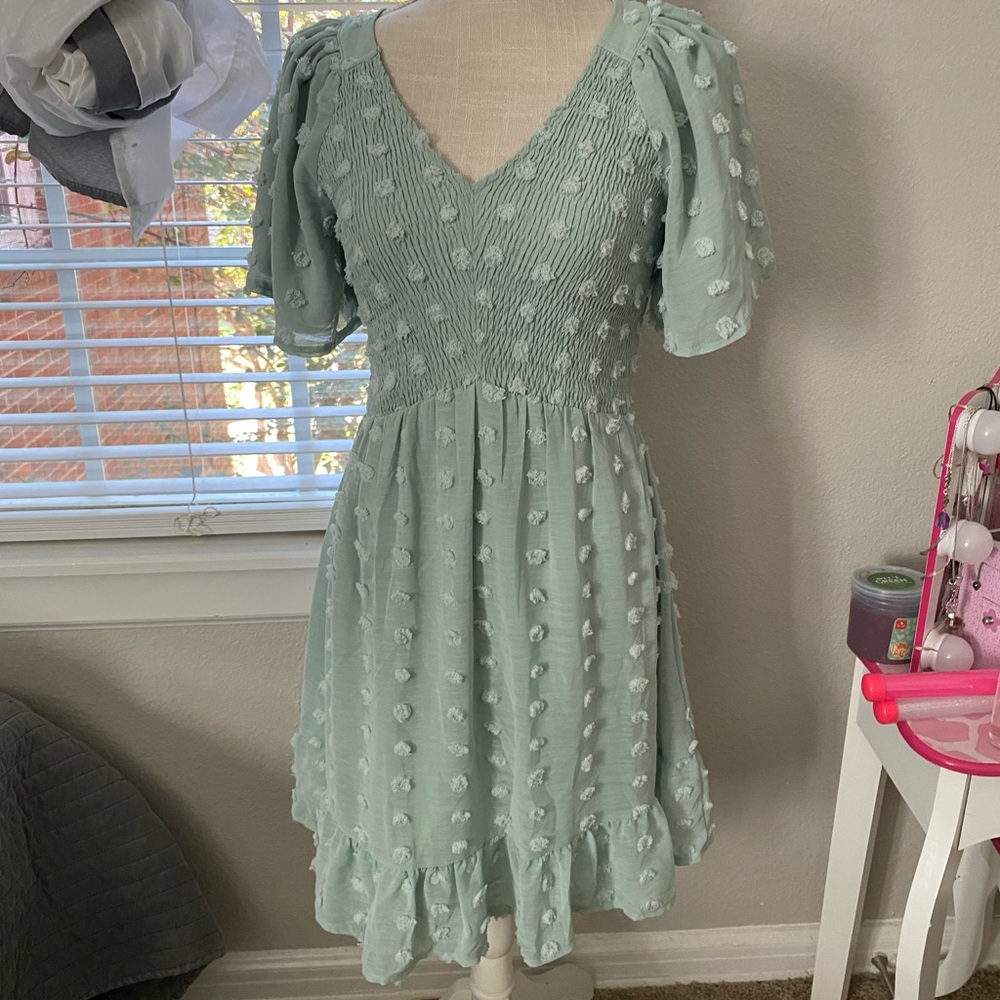 Chic Textured Mint Dress